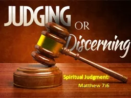 Spiritual Judgment