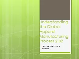 Understanding the Global Apparel Manufacturing