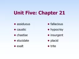 Unit Five: Chapter 21