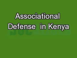 Associational Defense  in Kenya