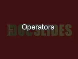 Operators & Expressions