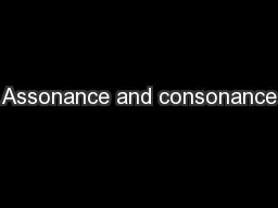 Assonance and consonance