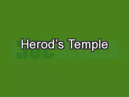 Herod’s Temple