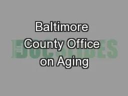 Baltimore County Office on Aging