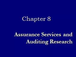 Assurance Services and Auditing Research