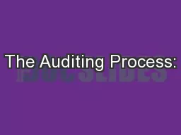 The Auditing Process: