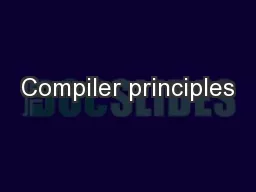 Compiler principles