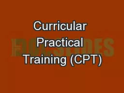 Curricular Practical Training (CPT)
