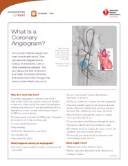 continued Why do I need this test A coronary angiogram