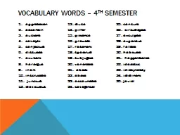 Vocabulary Words – 4