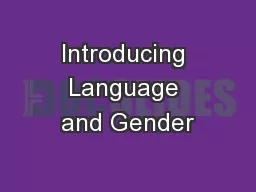 Introducing Language and Gender