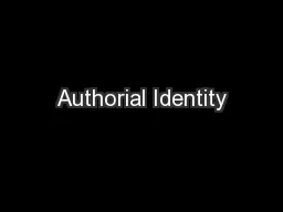 Authorial Identity