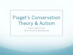 Piaget’s Conservation Theory & Autism