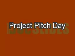 Project Pitch Day