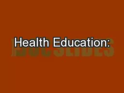 Health Education: