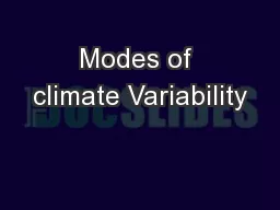 Modes of climate Variability
