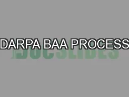 DARPA BAA PROCESS