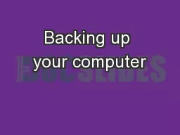 Backing up your computer