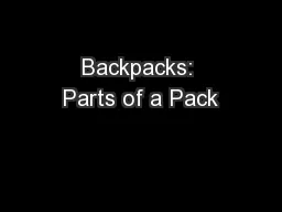 Backpacks: Parts of a Pack