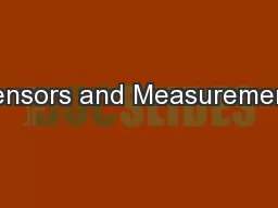 Sensors and Measurement: