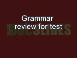 Grammar review for test