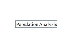 Population Analysis