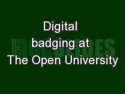 Digital badging at The Open University