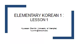 Elementary Korean 1