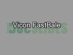 Vicon FastBale