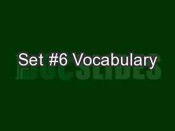Set #6 Vocabulary