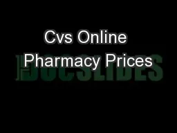 Cvs Online Pharmacy Prices