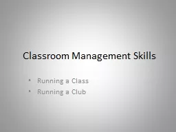 Classroom Management Skills