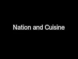 Nation and Cuisine