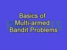 Basics of Multi-armed Bandit Problems