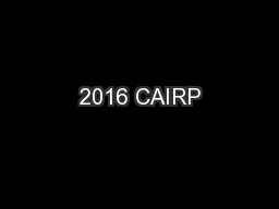 2016 CAIRP