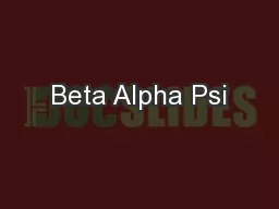 Beta Alpha Psi