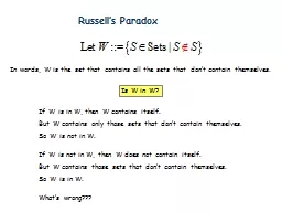 Russell’s Paradox