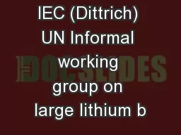 IEC (Dittrich) UN Informal working group on large lithium b
