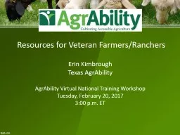 Resources for Veteran Farmers/Ranchers