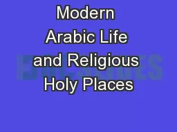 Modern Arabic Life and Religious Holy Places