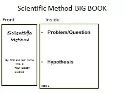 Scientific Method BIG BOOK