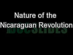 Nature of the Nicaraguan Revolution