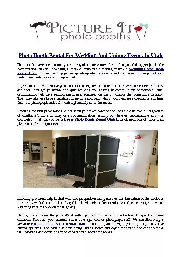 Photo Booth Rental For Wedding And Unique Events In Utah