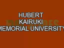 HUBERT KAIRUKI MEMORIAL UNIVERSITY