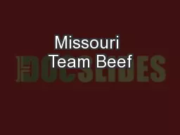 Missouri Team Beef