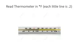 Read Thermometer in *F (each little line is .2)