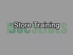 Store Training
