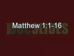 Matthew 1:1-16