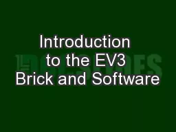 Introduction to the EV3 Brick and Software