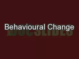 Behavioural Change